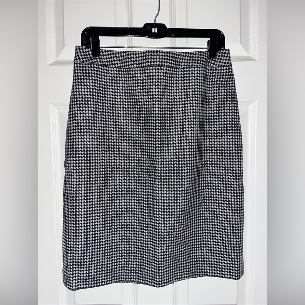 Brooks Brothers 346 straight Blue/Tan Houndstooth Skirt Sz 10